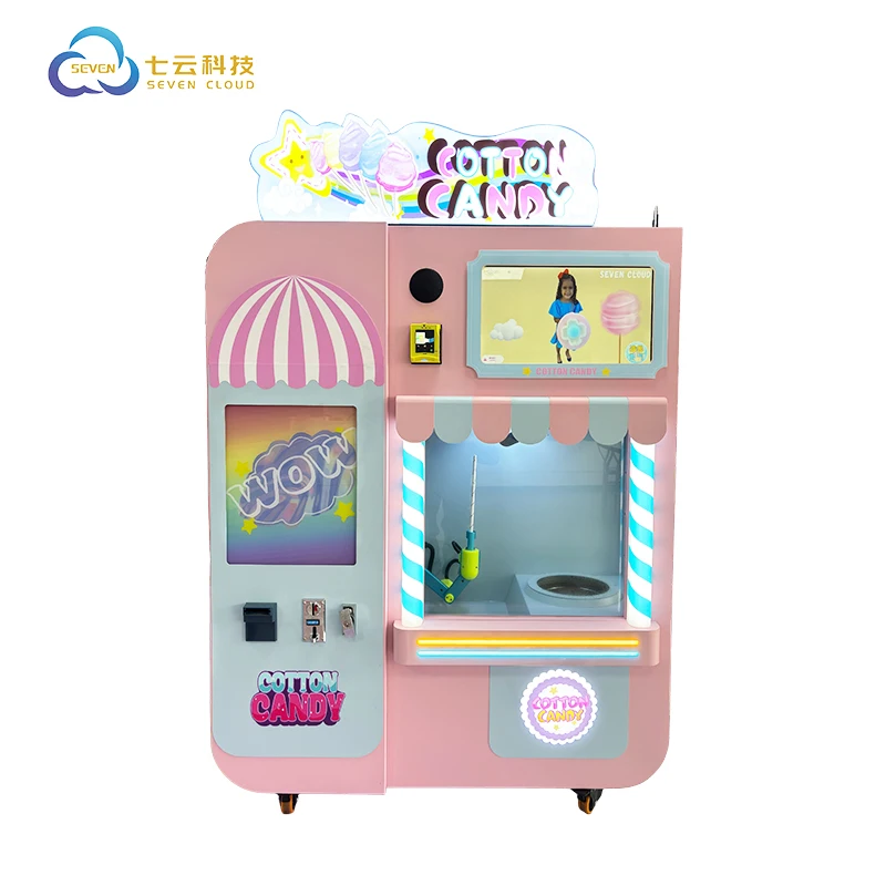 Automatic Cotton Candy Robot Floss Vending Machine Full Automatic ...