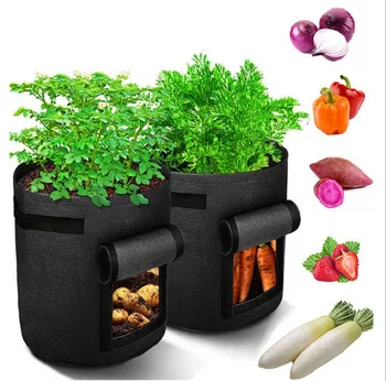 High Quality Black Rectangular Grow Bags Large Capacity Breathable Felt Plant Growth Sacks