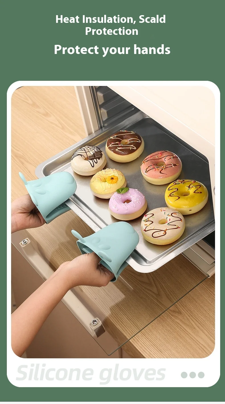 Cute Puppy Silicone Oven Mitts Thickened High Temperature Resistant Kitchen Pot Dish Clip Microwave Oven Ear Clip Design manufacture