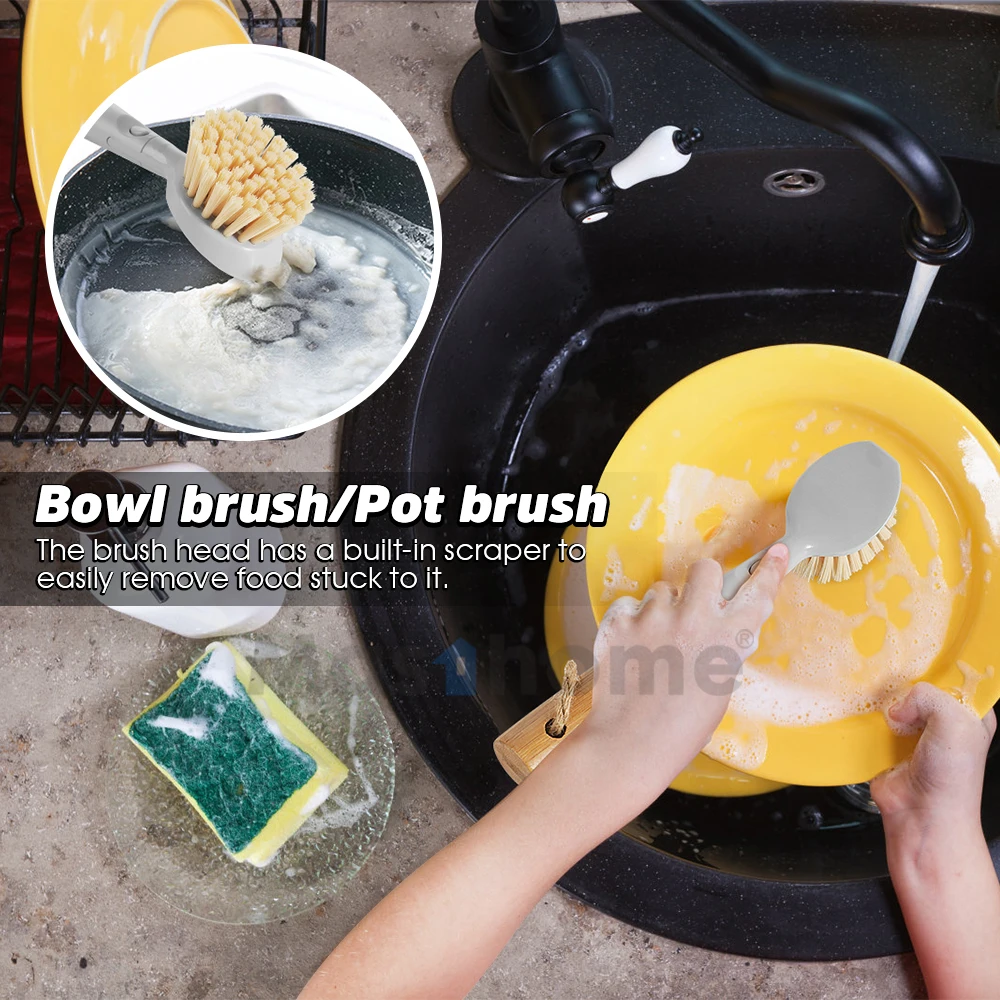 Masthome 4 In 1 Multifunctional Cleaning Brush Set Pet Bamboo Material