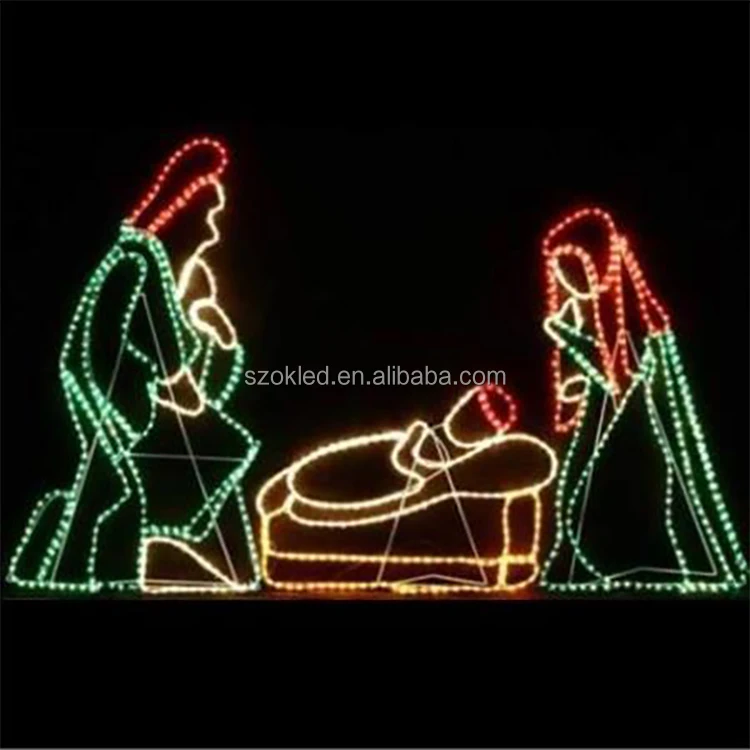 Jesus Birth Nativity Christmas Motif Rope Lights Decoration Light Jesus ...