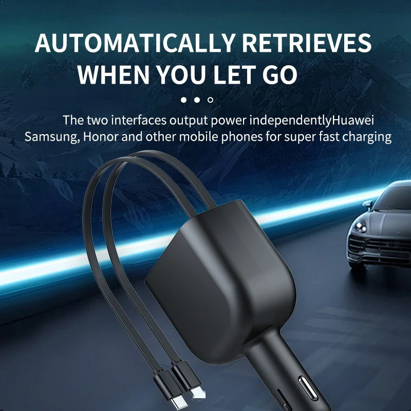 Y5 Multifunction Handsfree Dual USB  Car Charger With Fm Transmitter Mp3 Player Function