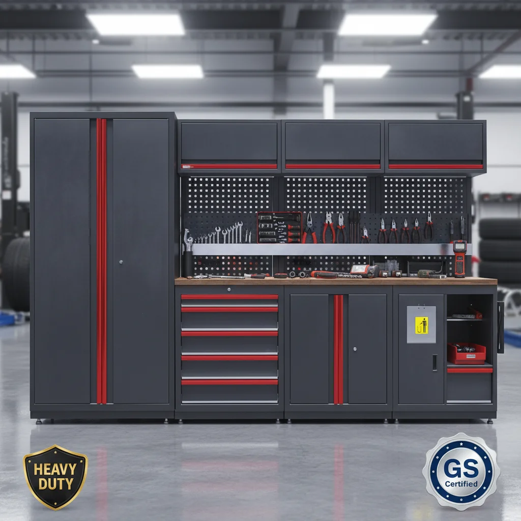 Gatmatic GWS141C Heavy Duty Industrial Workbench 9 Drawers Metal Tool Cabinet Workshop