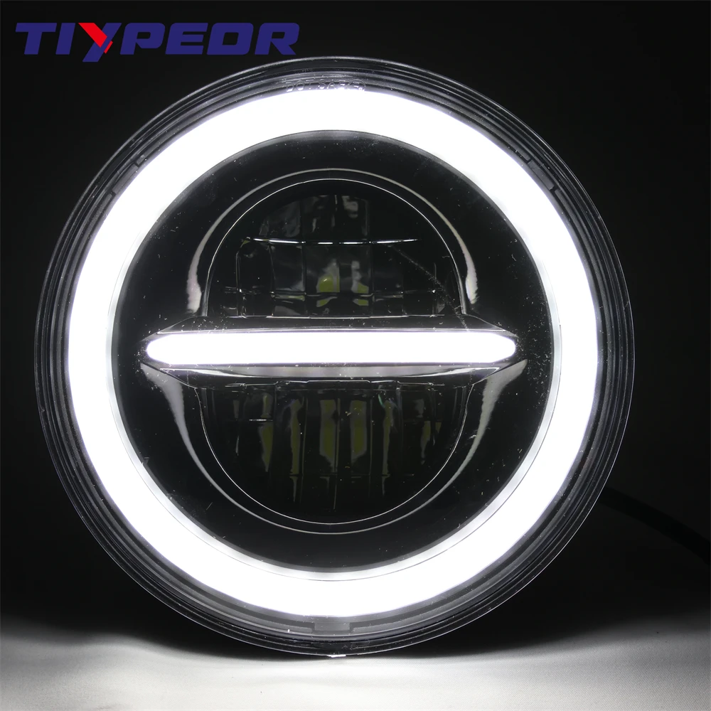 product tiypeor motorcycle 7 led headlight running headlamp light for harley sportsters xl xg 883 dyna softail touring street glide-7