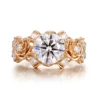Bague en or massif 18 carats avec diamant de laboratoire