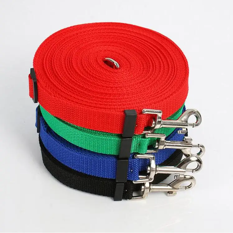New Web Training Lead for Medium and Larger Dogs, 3/5-Inch Wide by 16-Feet/33-Feet/49-Feet Long, Hot red bule black color
