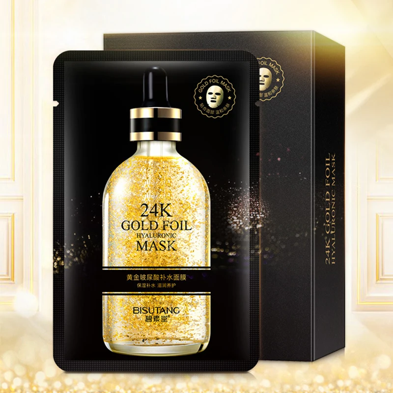 Bisutang 24k Gold Foil Hyalunonic Moisturizing Masks Skin Care