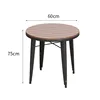Tavolo rotondo in legno plastico nero-606075
