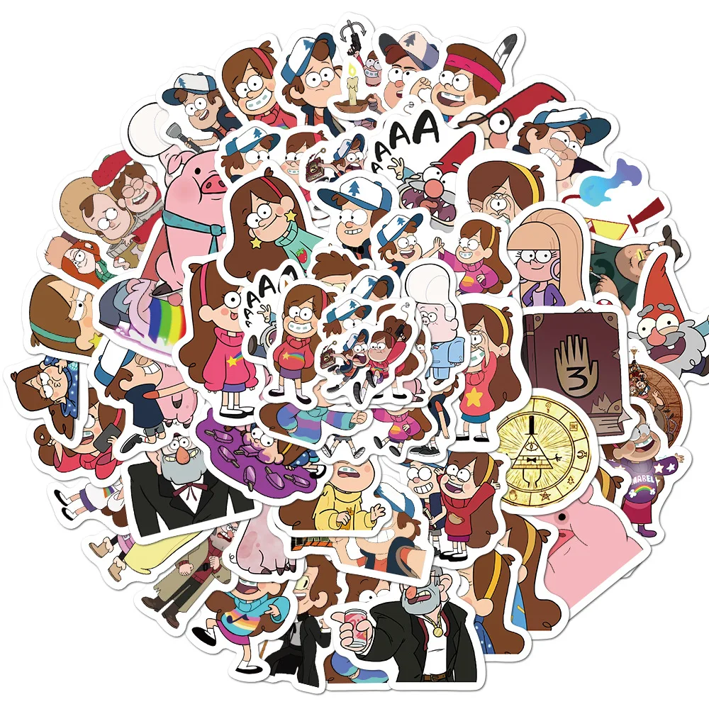 50 Adesivi Gravity Falls: Pacco Enorme In Vinile, Impermeabili E Super Colorati Per Personalizzare Ogni Cosa!