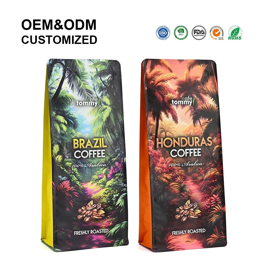 Hot Selling Premium Odor-Proof Plastic Coffee Bags for Specialty Coffee Packaging in Online Marketplaces and Coffee Roasteries