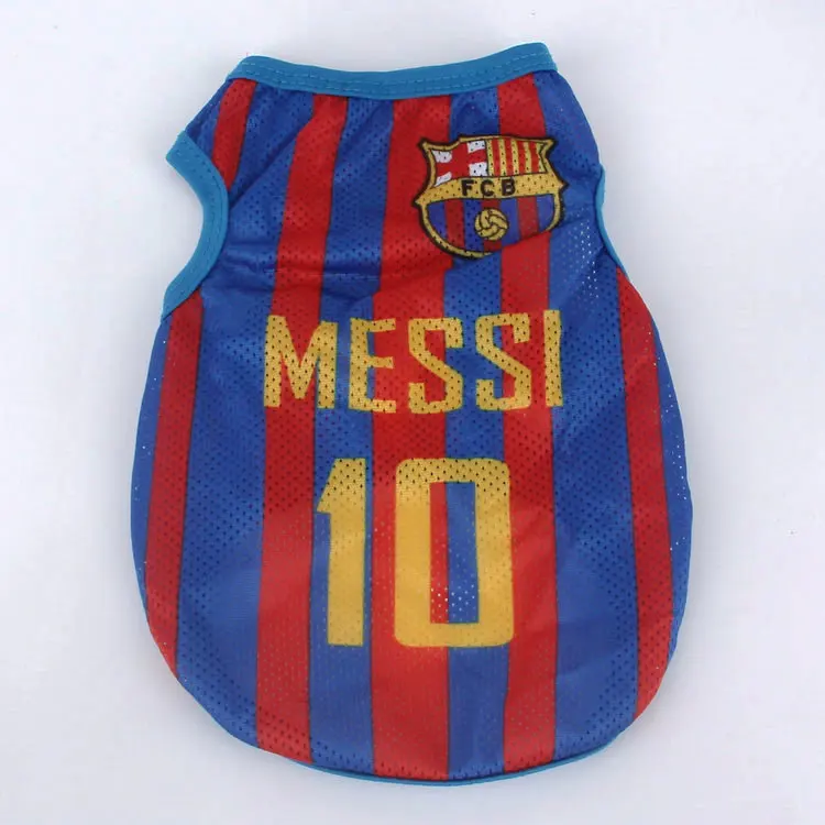 Wholesale 2022 new design and fashion polyester football team pet clothes  for pet dogs for summer From m.