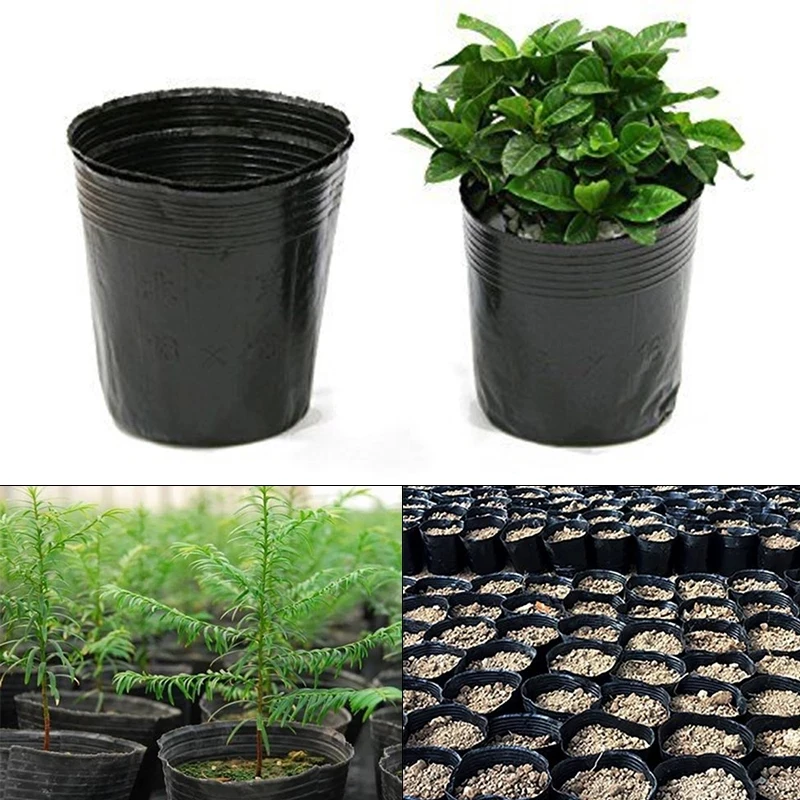 Sale Thicken Black Plastic Nursery Biodegradable Seed Starting Pot  Nutrition Flower Planting Bowl Small Plastic Plant Pots