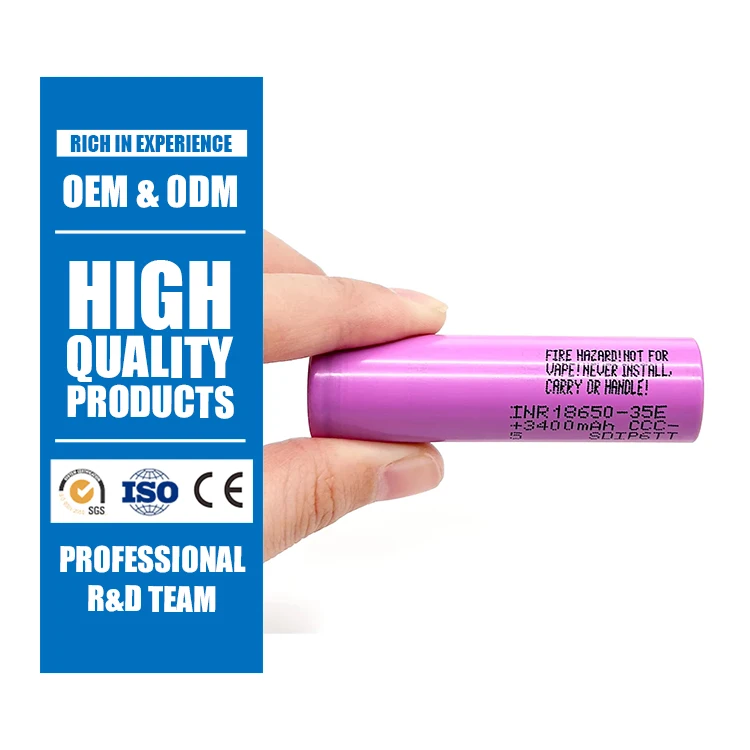 SAMSUNG 18650-35E 3400mAh Rechargeable Lithium Ion Battery for Solar  Chargers Mobility Scooters and Data Collectors