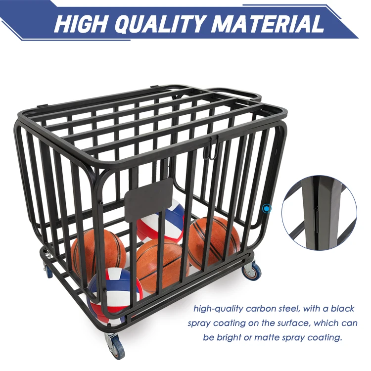 Jh-mech Basketball Storage Rack - Foldable & Lockable