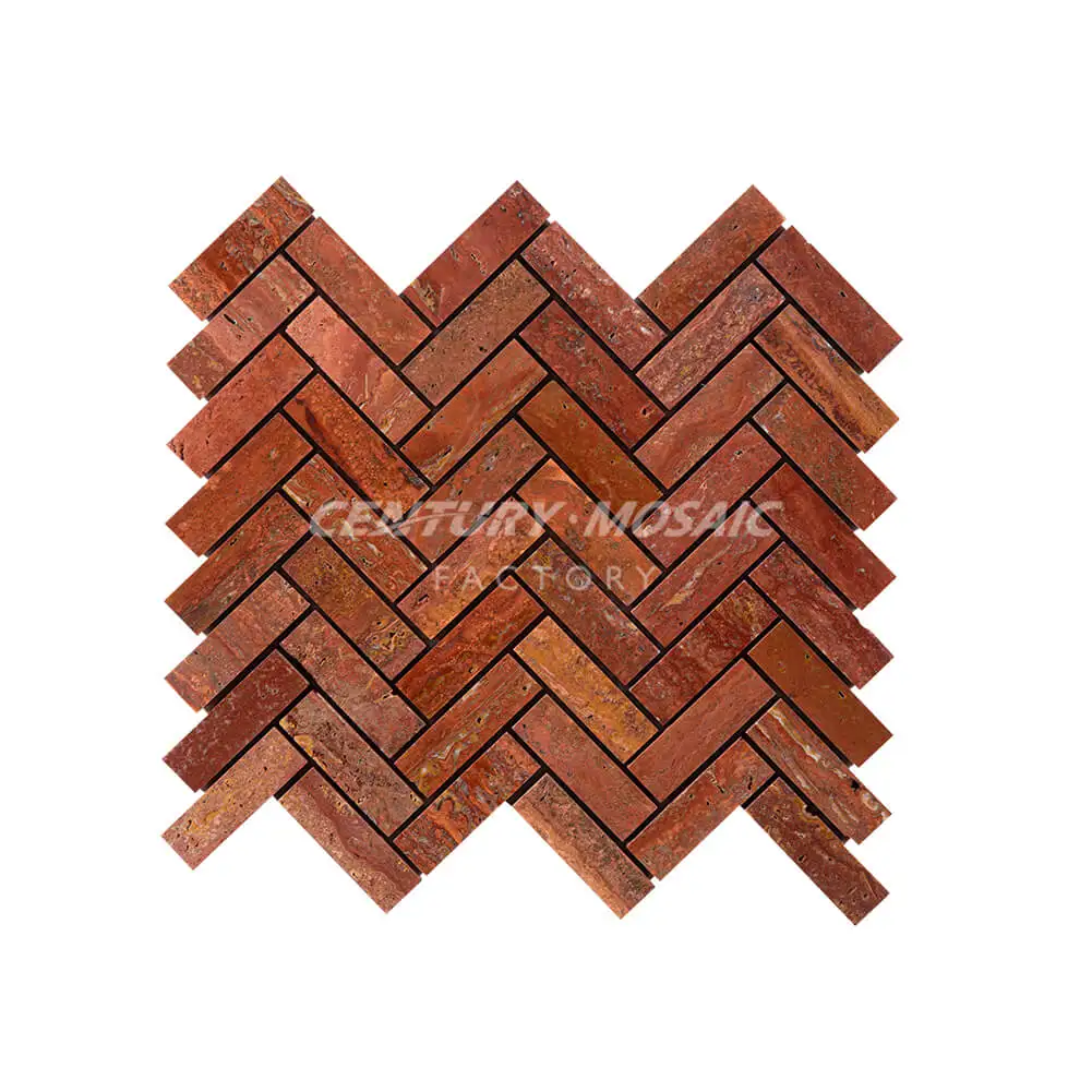 Centurymosaic Wholesale Flexible Natural Stone Red Rosso Travertine ...