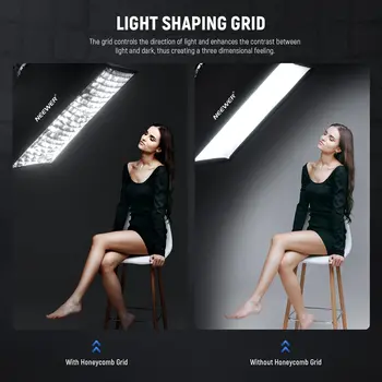 NEEWER 24"x35"/60x90cm Rectangular Softbox Quick Set up Folding Strip Soft Box Bowens Mount with Diffusers/Honeycomb Grid/Bag detail image