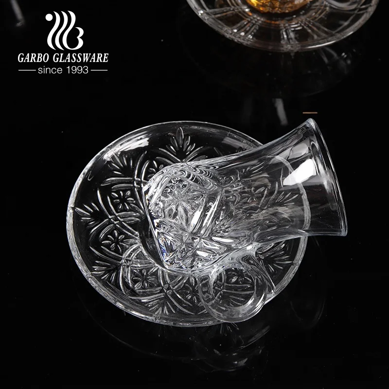 Soucoupes Verre Transparent HEMOTON - Lot 4 Dessous De Verre 9x9cm Thé Café