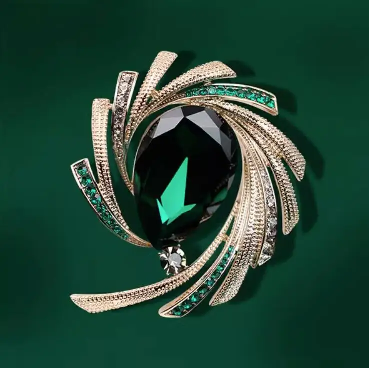 Broche Vintage En Cristal Coloré - Fleur Strass Pour Vêtements Et Accessoires