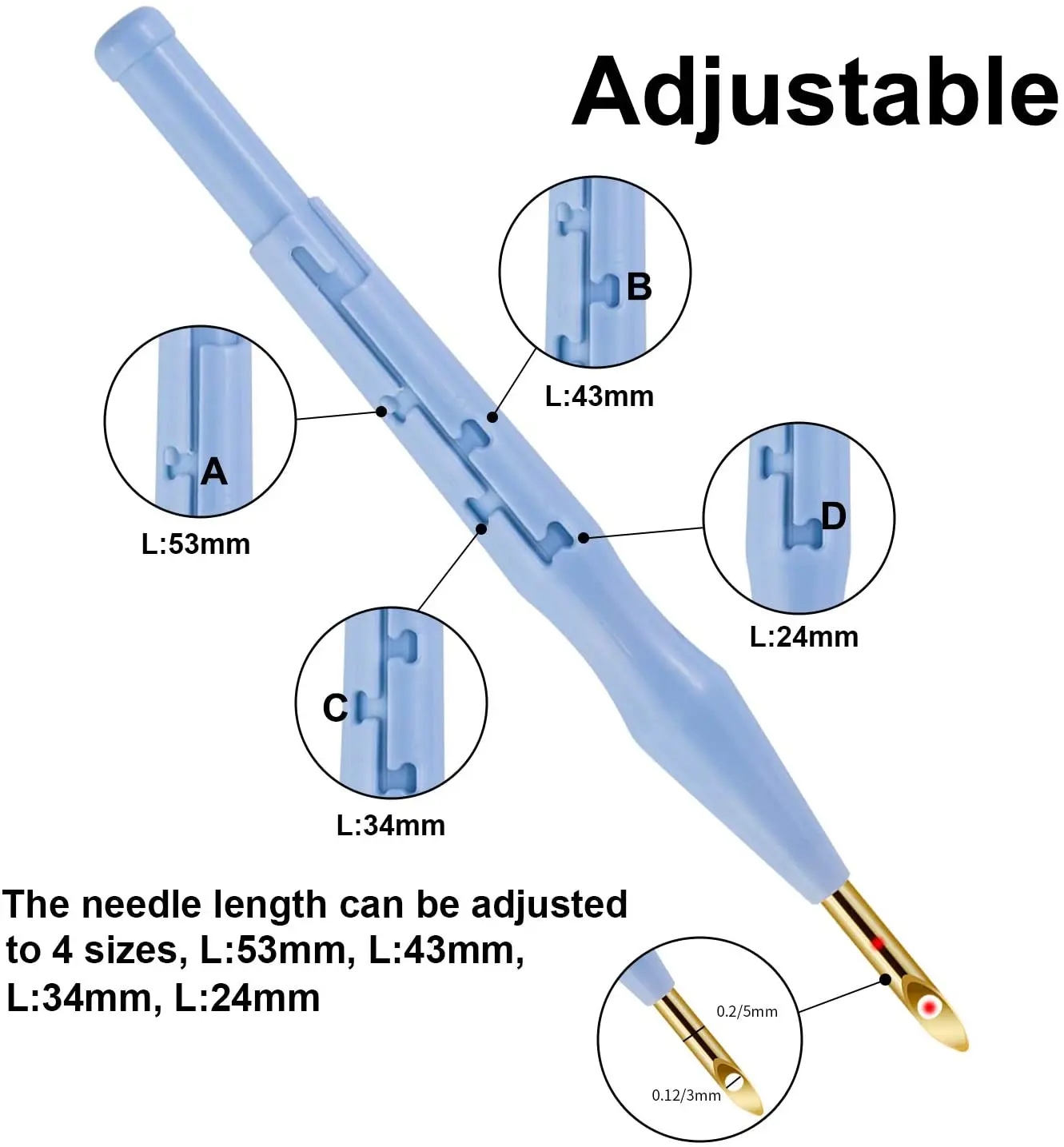 Magic Handle DIY Knitting Stitch Crochet Tool Set Fashion Square Plastic Punch Needle 3mm Thickness for Embroidery Stitching