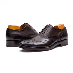 Luxury Custom Goodyear Welted Fashion Classic Brown Leather Casual Oxford Dress Shoes for Men