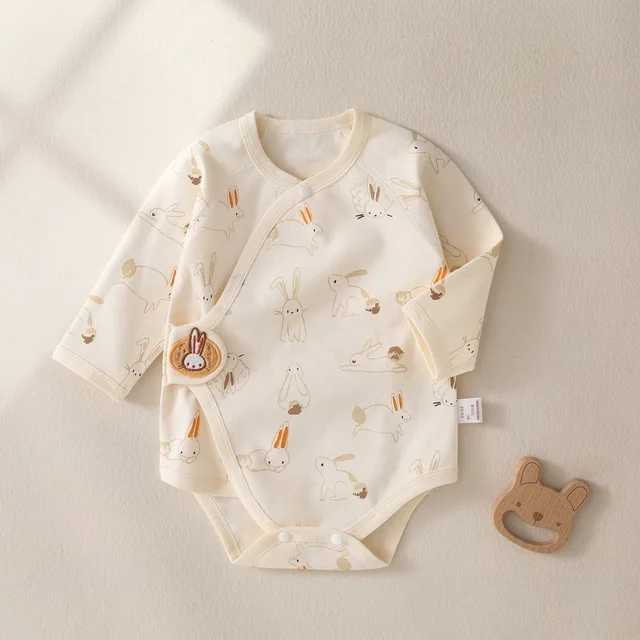 Newborn Clothes Spring Summer Wrap Fart Clothes Baby Anyang Children's Clothing Class A Pure Cotton Hare Clothes Baby Boneless C