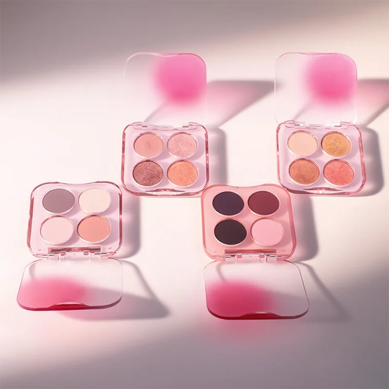 New Arrival OEM 4-Color Portable Eye Shadow Palette Shimmer and Matte Cosmetics Eyeshadow Palette for Valentines Day Gifts manufacture