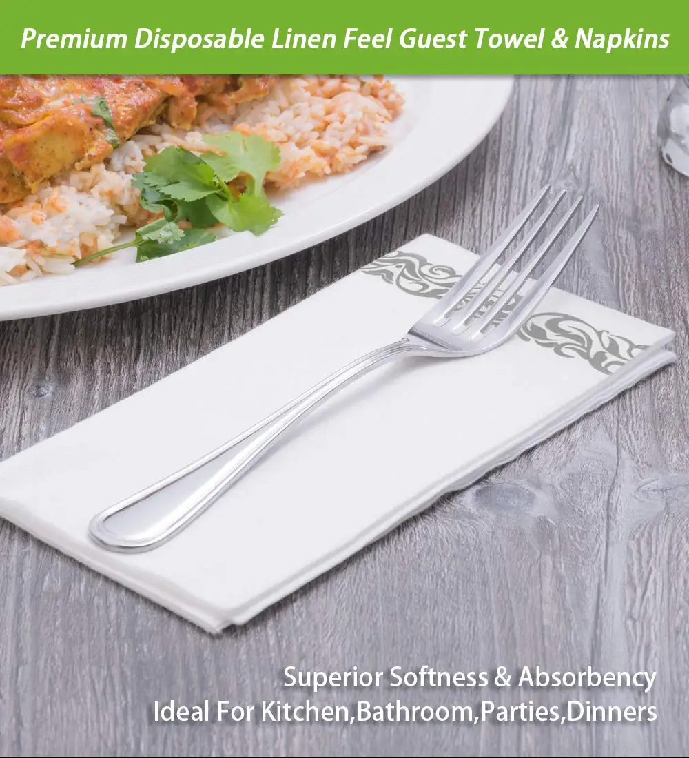 Disposable Custom Printed 1/6 Fold Airlaid Paper Dinner Napkin With