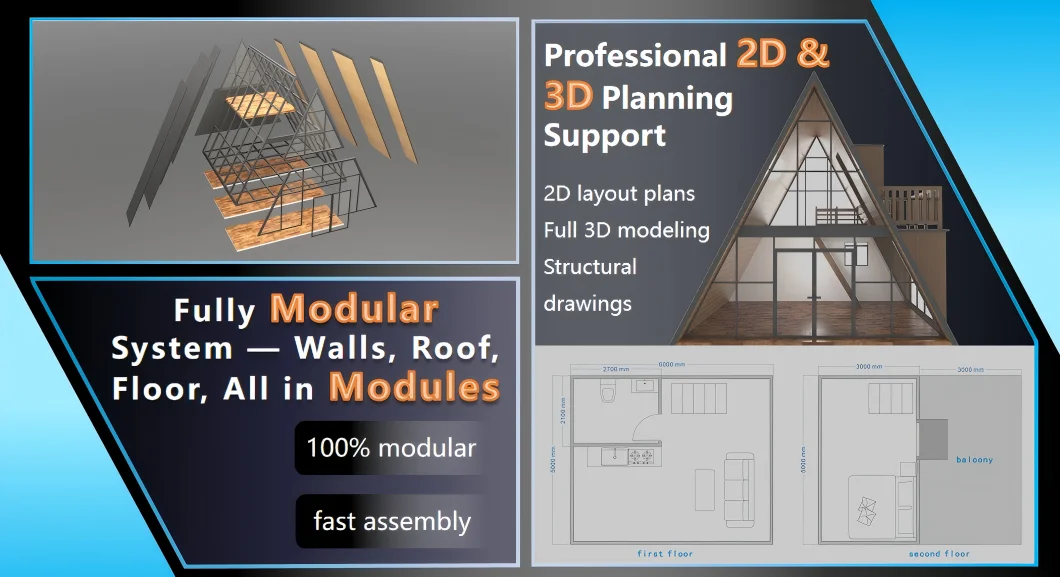 Portable Mobile Triangular Prefab House - Eco-friendly