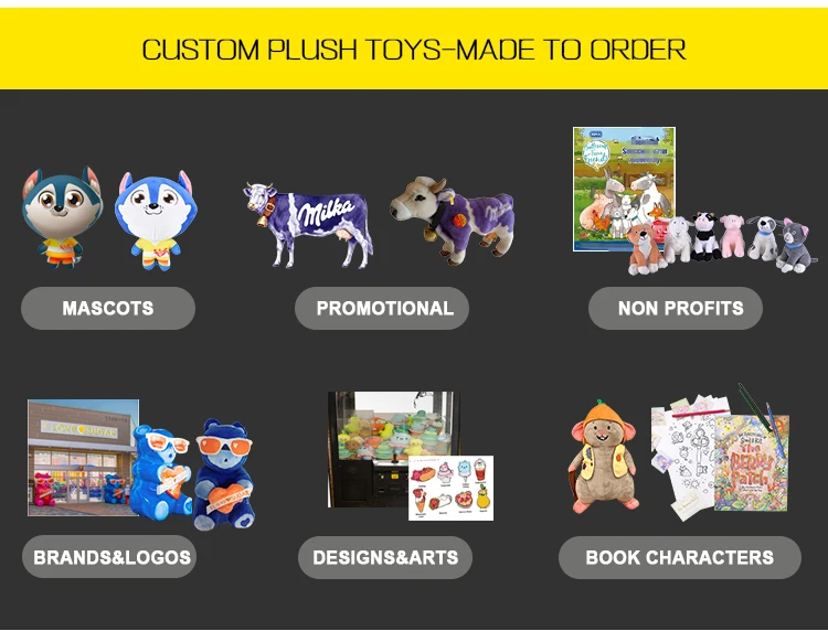 High quality Promotional Custom made Stuffed Cartoon Animal Customization make your own OEM plush soft toys