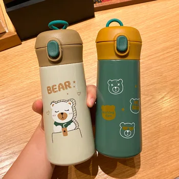 Cute Bear 380/500ml Portable Stainless Steel Water Bottle Kids Girl New  Trend Children Tumblers Cup Flask Newest Wholesale - Buy Cute Bear  380/500ml Portable Stainless Steel Water Bottle Kids Girl New Trend