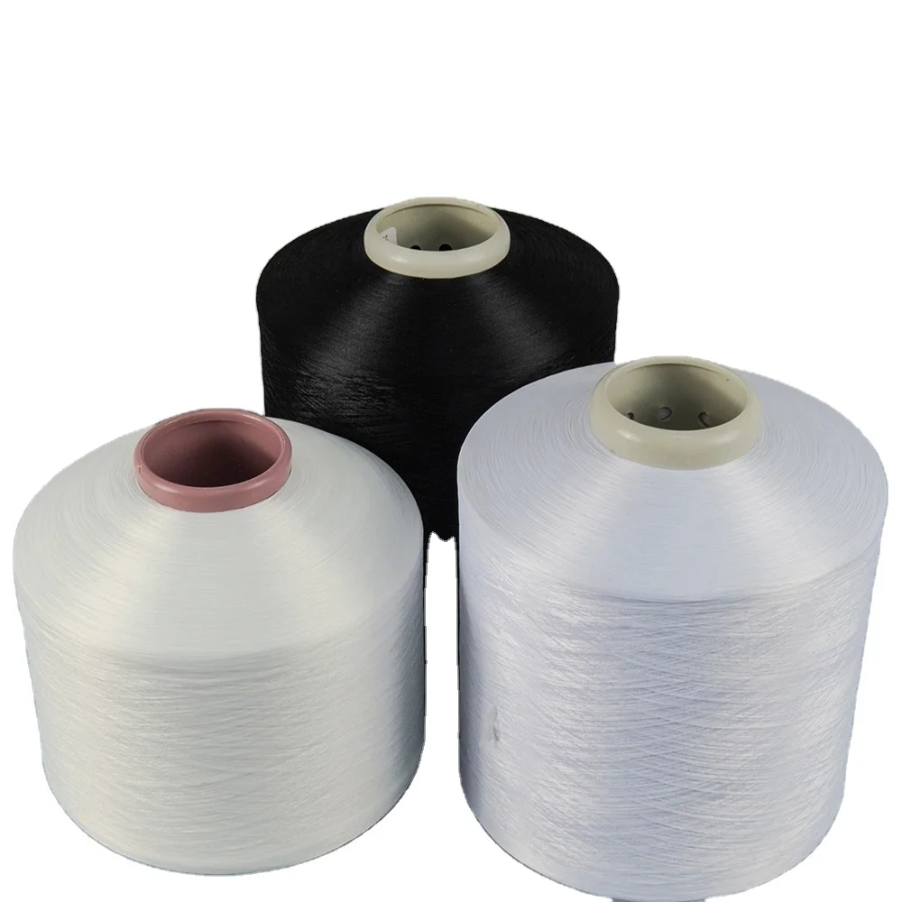 Bright Hilo 300d Aty 300 Gr Raw White Recycled Cationic air Textured Polyester Dty Fdy 300/96 Yarn for Narrow Ribbon