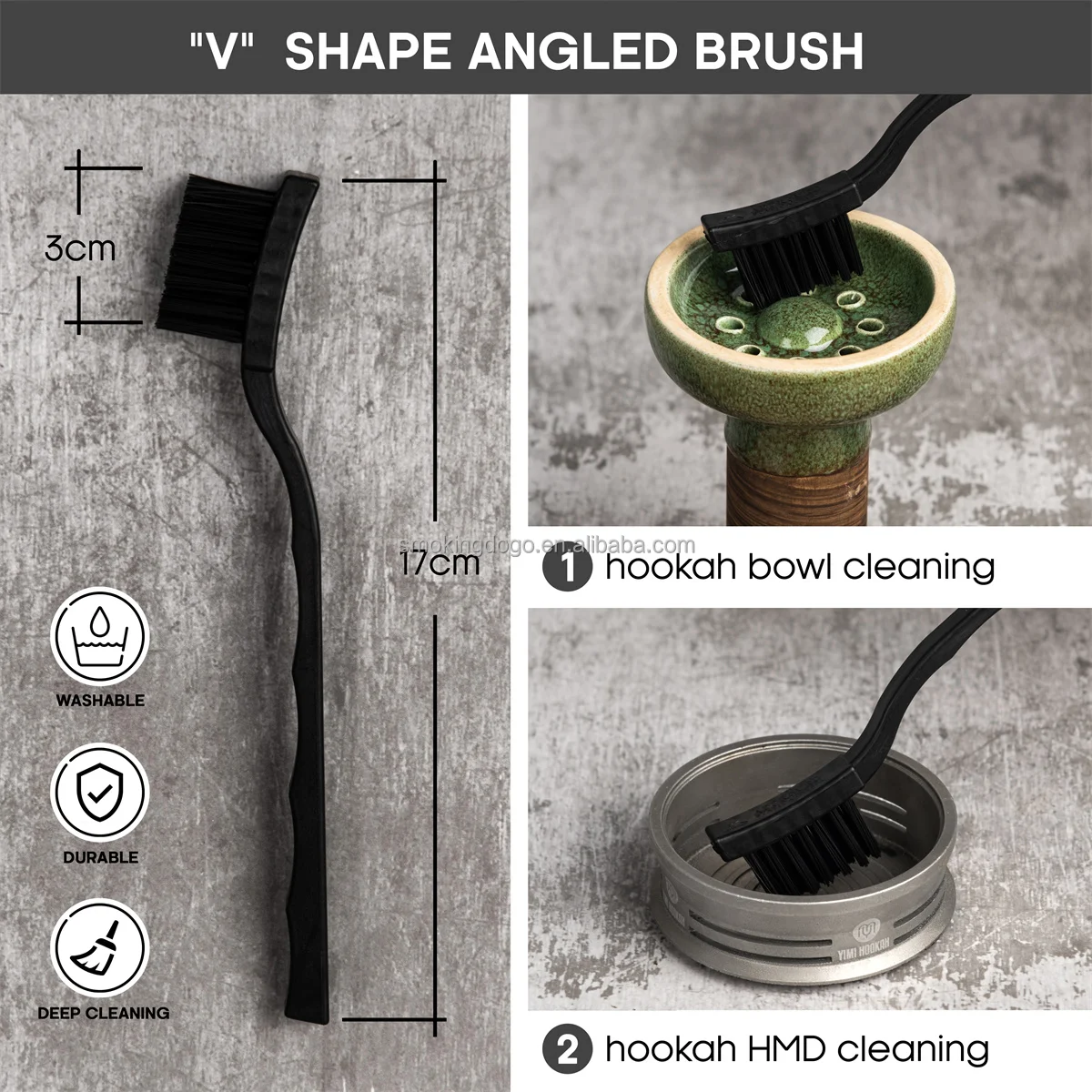 Yimi Hookah Cleaning Brush Set Shisha Brush Kit For Cleaning Vases 600pcs Stainless Steel Beads