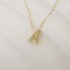 14k yellow gold SQ253G-A letter necklace