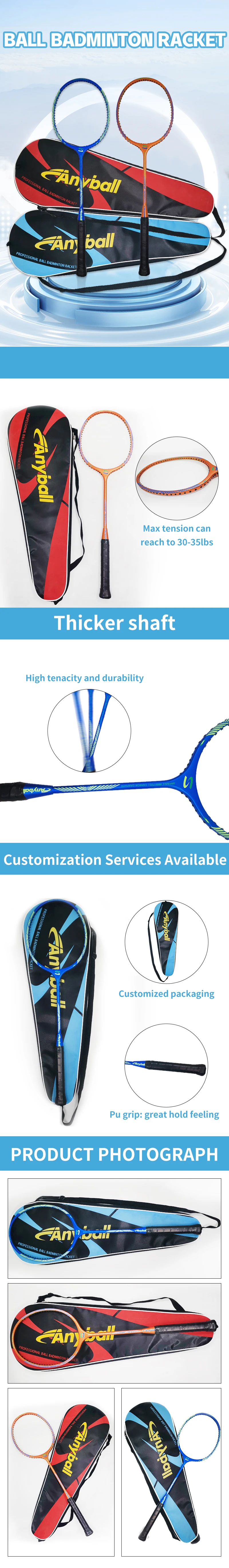 Badminton Racquet 145g for Wool Balls 100% Carbon Graphite Badminton Racket Factory Ball Badminton Rackets details