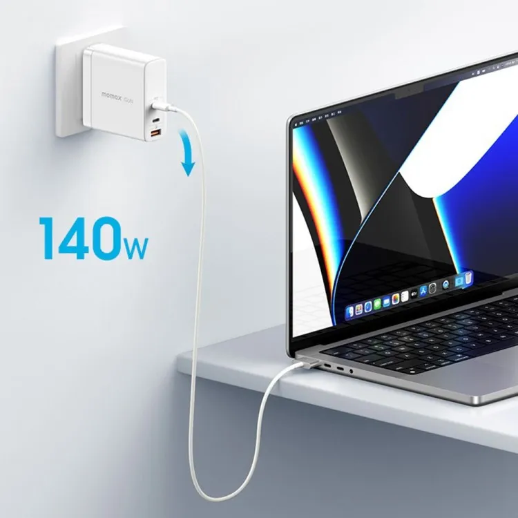 MOMAX 140W GaN PD QC Travel Charging Dock Power Adapter Wall Charger for PS5 Phone Charger