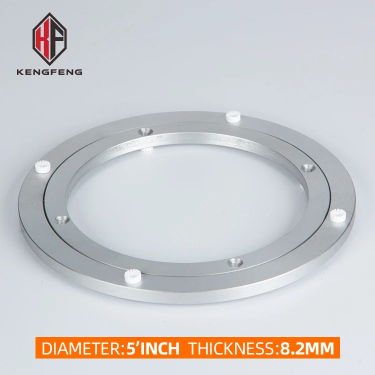 360 градусов обратный Серебристый Алюминиевый Поворотный Подшипник мебель обеденного стола 5 дюймов настольных подносов