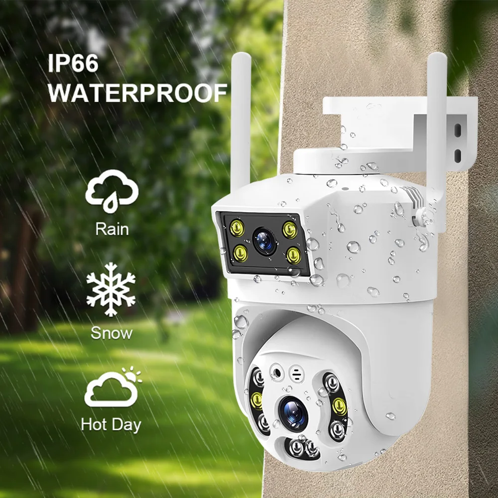 4MP Dual Lens 4G SIM Camera Outdoor PTZ Dual Screen Auto Tracking Security CCTV Video Surveillance V380 Home Smart Wireless Cam