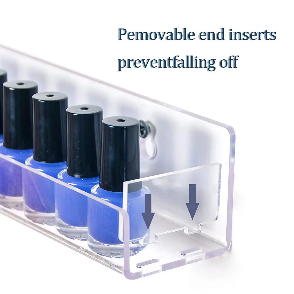product 6 piece acrylic nail polish organizer rack wall mounted essential oil display stand alcohol ink paint storage holder-9