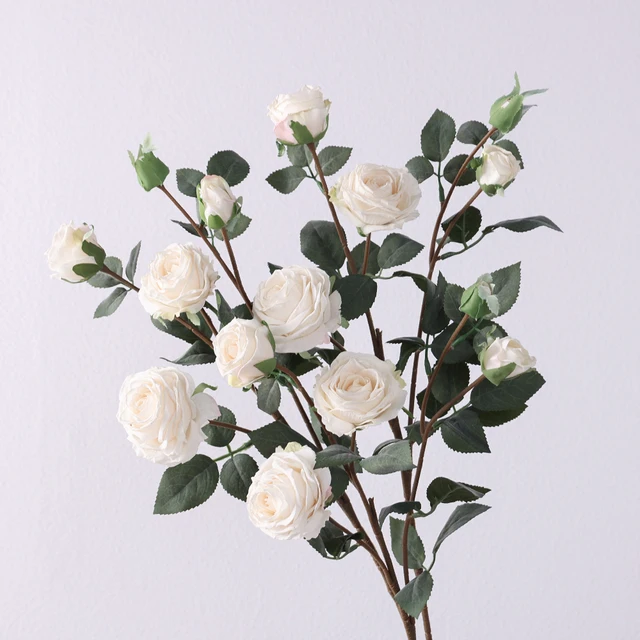white roses artificial flowers Wholesale of manufacturers real touch  wedding decoration flowers bunches
