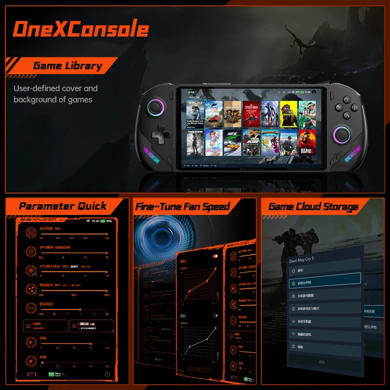 OneXPlayer ONEXFLY: AMD 7840U Gaming Laptop with 120Hz Display & 7
