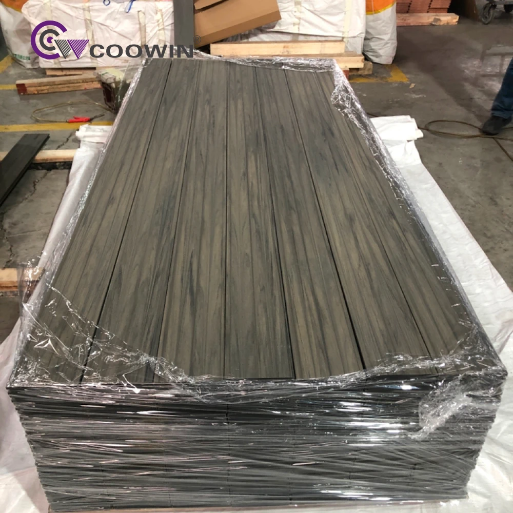 European Style Wood Plastic Composite 3D Embossing Deck Flooring Outdoor Teak Pvc Decking Garden Park Indoor Use Brushed
