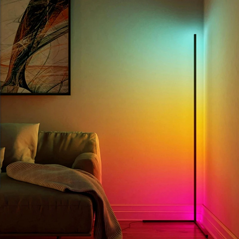 12 Вт RGB/RGBW волшебное изменение цвета ИК-пульт дистанционного управления с помощью приложения на телефоне управления МФУ Смарт угловая светодиодная Напольная Лампа для якорь в прямом эфире
