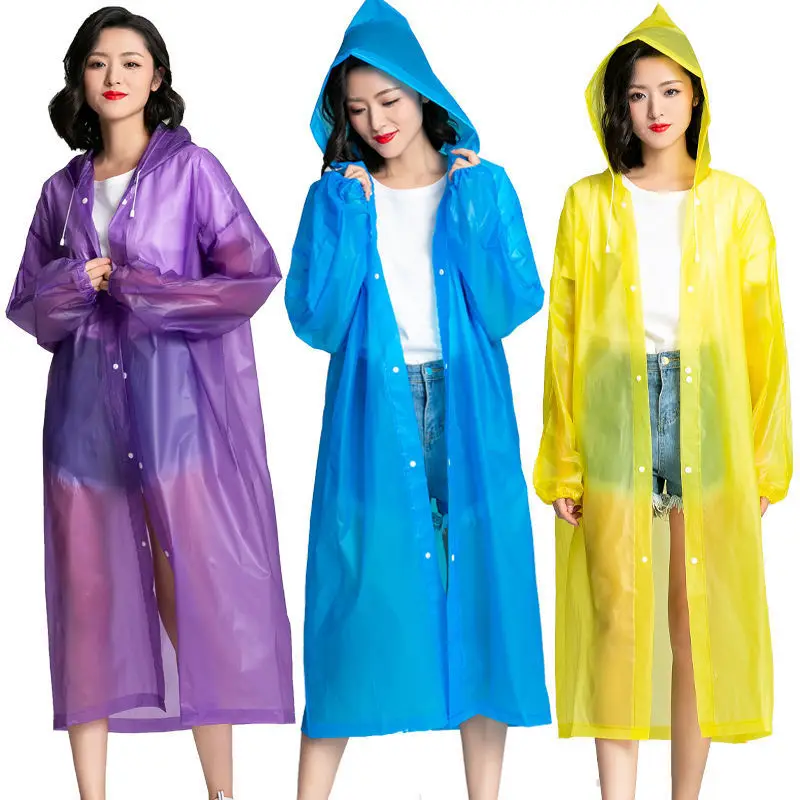 Eva Adult Raincoat Poncho Reusable Plastic Raincoat For Men And Women ...