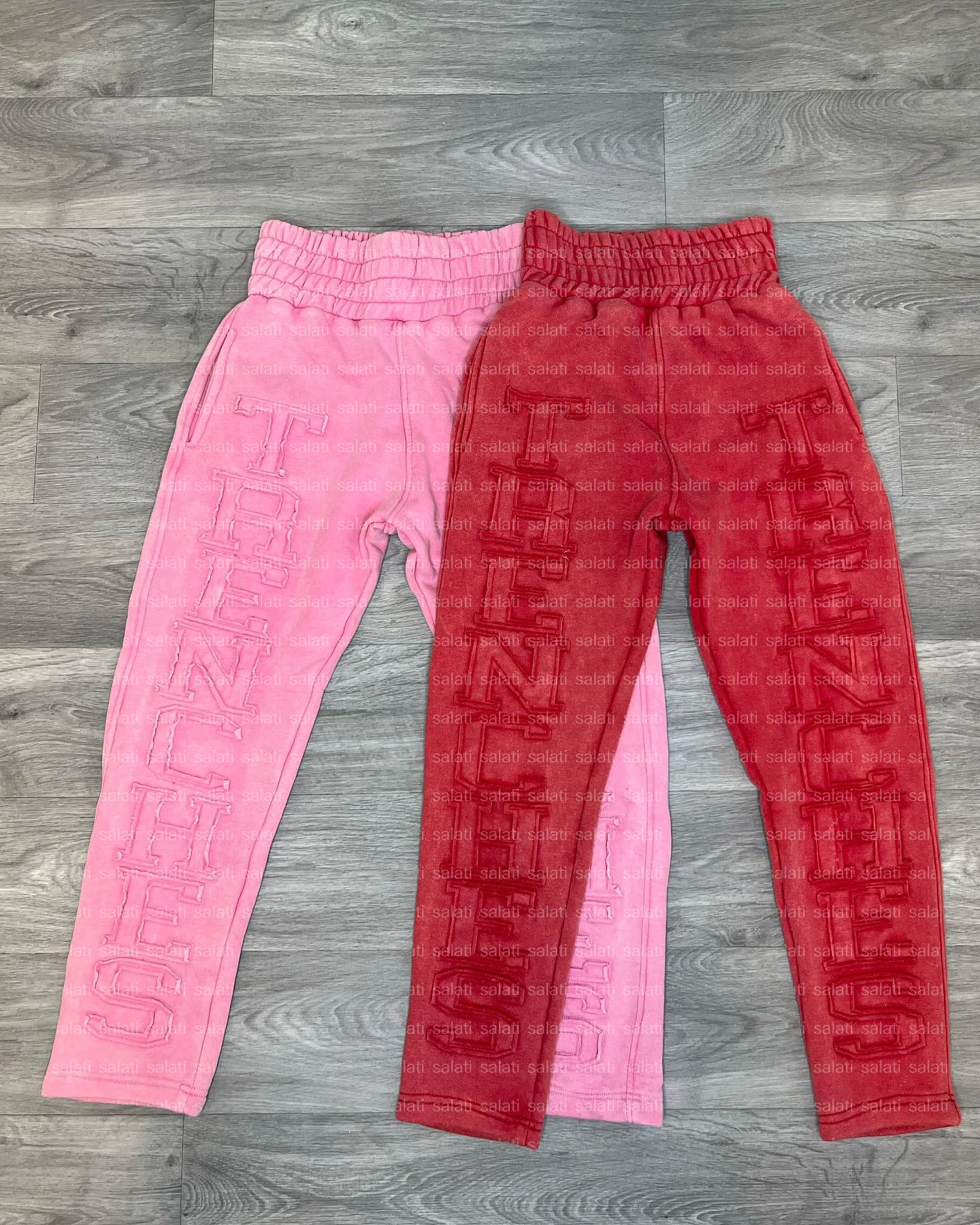 Custom Acid Wash Sweat Suits Oversized Tracksuits Cotton Zip up Applique Embroidery Jogger Flared Sweatpants and Hoodie Sets Men gallery 3