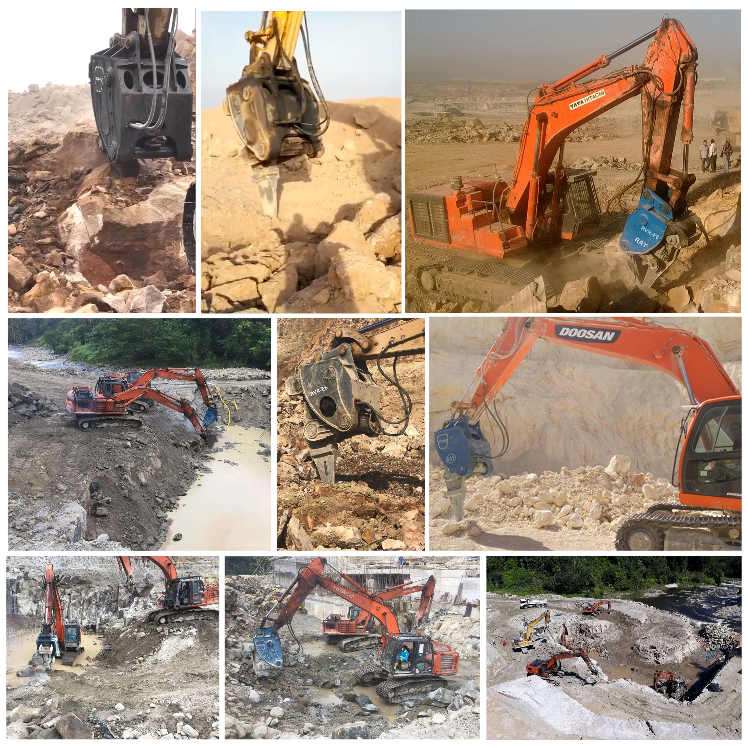 RAY Attachments Road Construction 20-30 Ton Excavator Rock Vibro Ripper Price for Sale