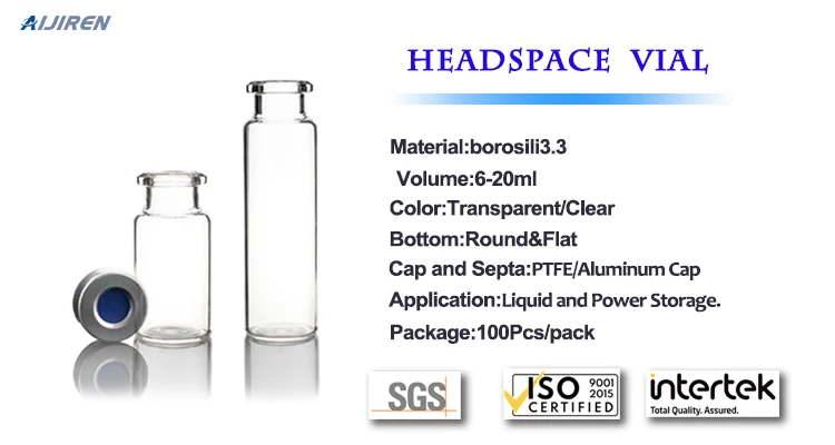 20mm Borosilicate Glass Crimp-Top Headspace Vials for Lab