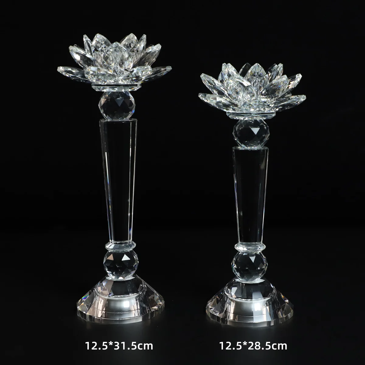 Romantic Special Flower Shaped Crystal Candlestick Holder Valentine's Day Gift Wedding Decoration Battery Operated Custom supplier