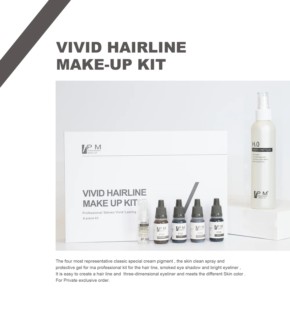 Permanent Makeup Pigment Kit for Hair Scalp Micropigmentation Head Tattoo Ink Set