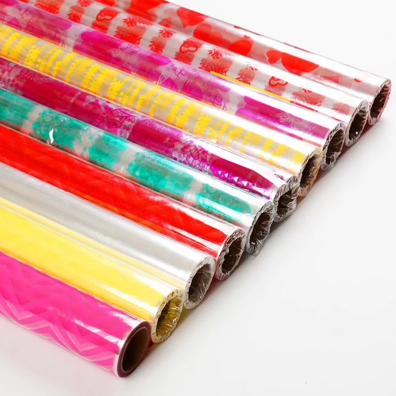 EVER BRIGHT Plastic Cellophane with Patterns Waterproof Printed Cellophane Roll