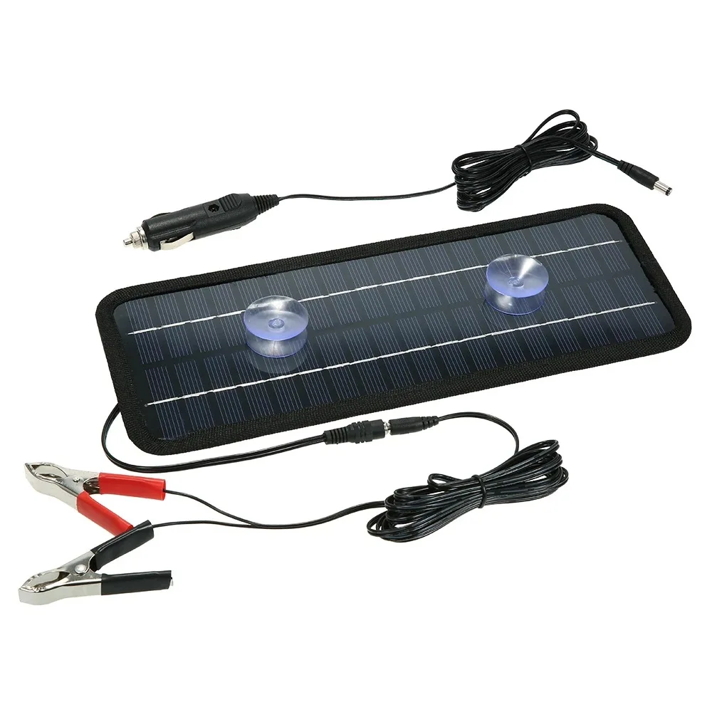 Portable Waterproof 12V Solar Battery Trickle Charger Flexible Solar Panel  Kit for Car for Maintaining Solar-Battery